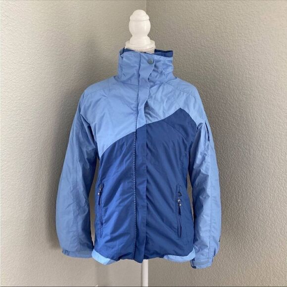 Columbia Womens Blue Omni Tech Interchange Waterproof Windbreaker Jacket Size M - Picture 1 of 13